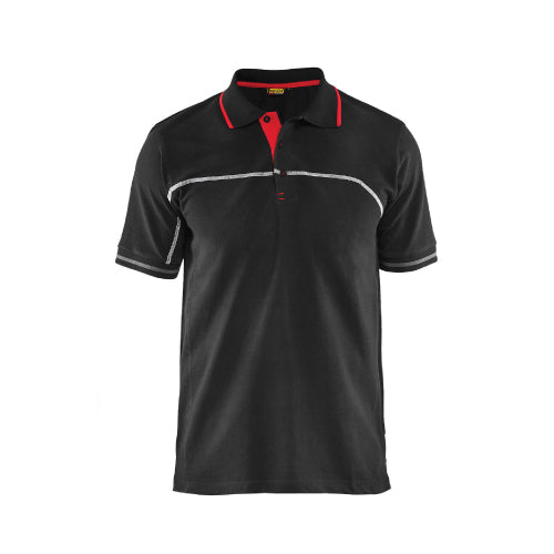 Blaklader Men's Polo shirt black/red with logo