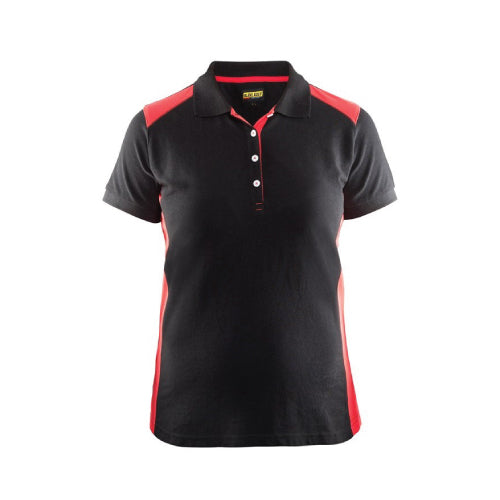 Blaklader Women's Polo shirt black/red with logo